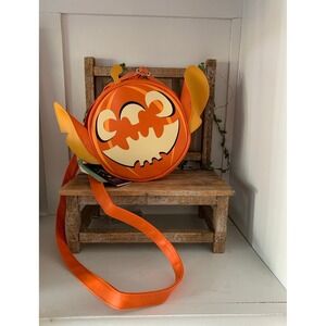 Disney Bioworld Stitch Pumpkin Jack O Lantern Glow In Dark‎ Crossbody Purse Bag